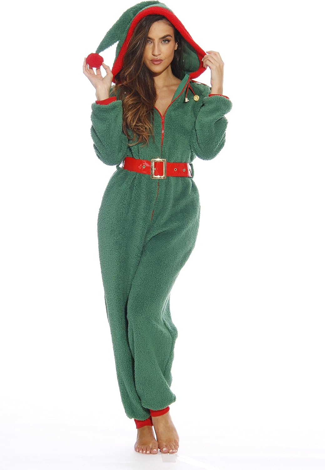 #followme Adult Christmas Onesie for Women Sherpa One Piece