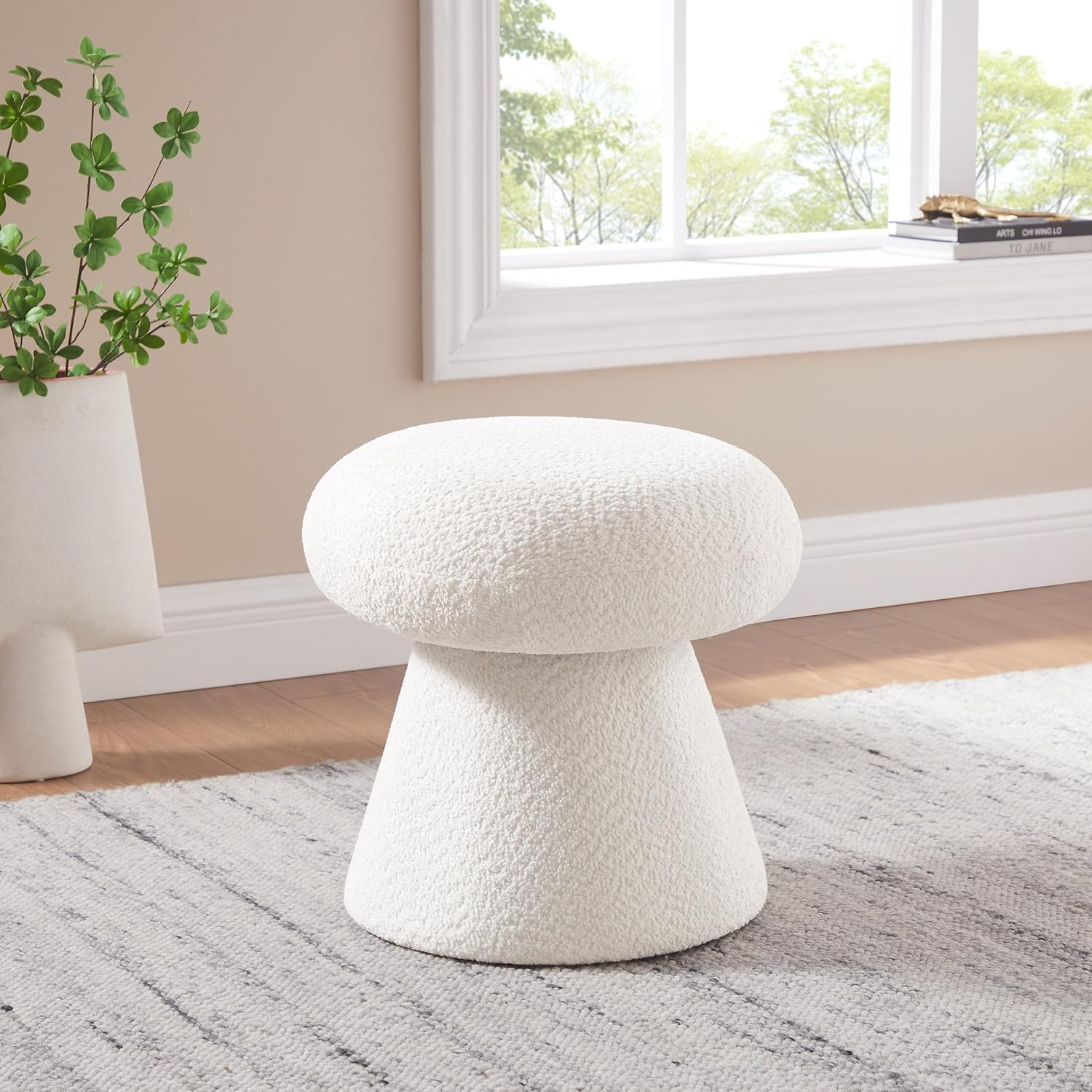 Round Footstool Ottoman, Mushroom Foot Rest Stool, Small Uph