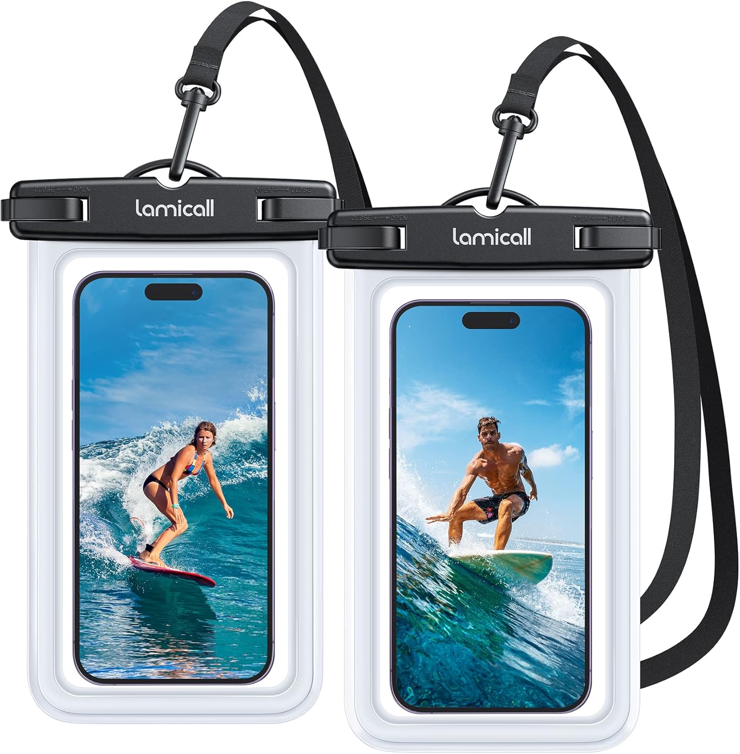 Lamicall Waterproof Phone Pouch Case [ Pack][Easy Lock &