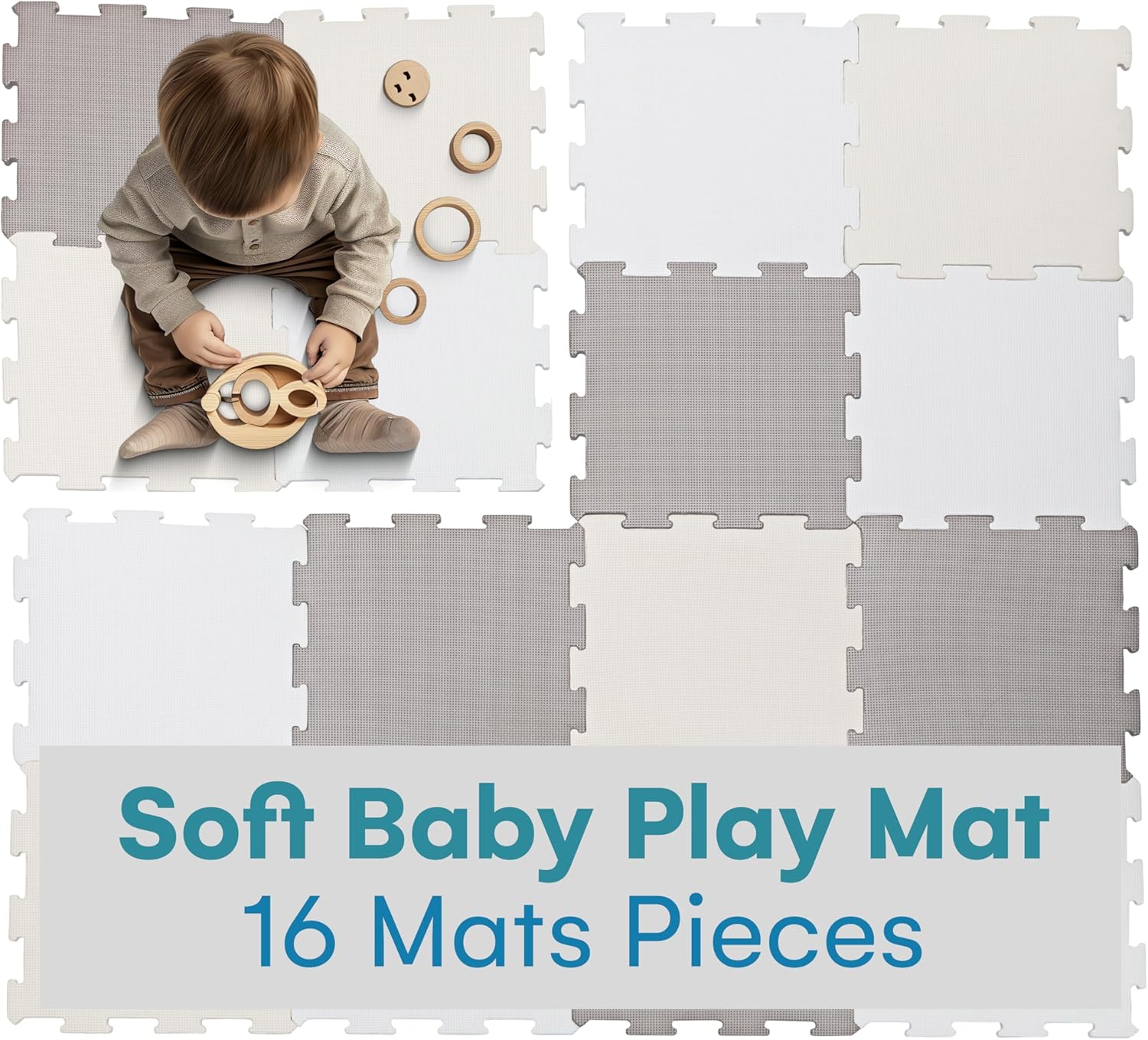 Enovoe Soft Baby Play Mat Non Toxic, Interlocking EVA Foam