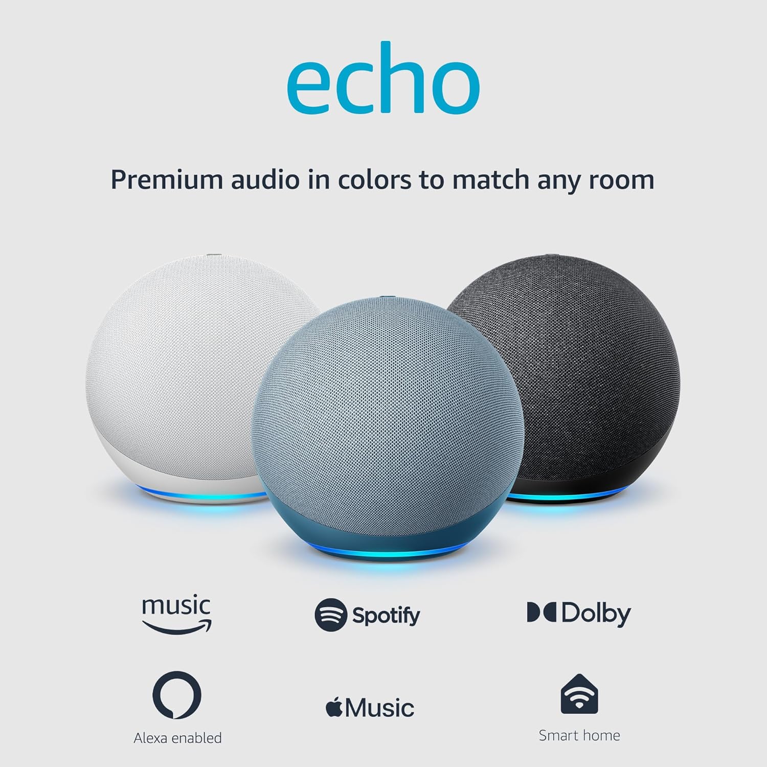 Amazon Echo (newest model), With premium sound, smart home h