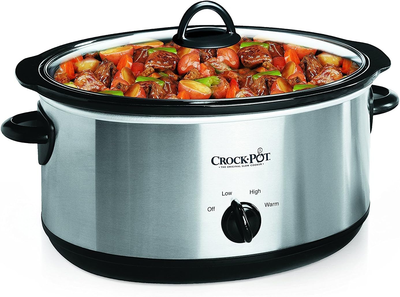 Crock Pot Quart Oval Manual Slow Cooker, Stainless Steel (