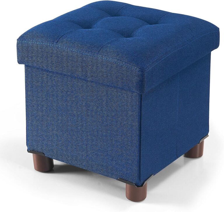 BRIAN & DANY Small Storage Ottoman Cube, Folding Ottoman wit