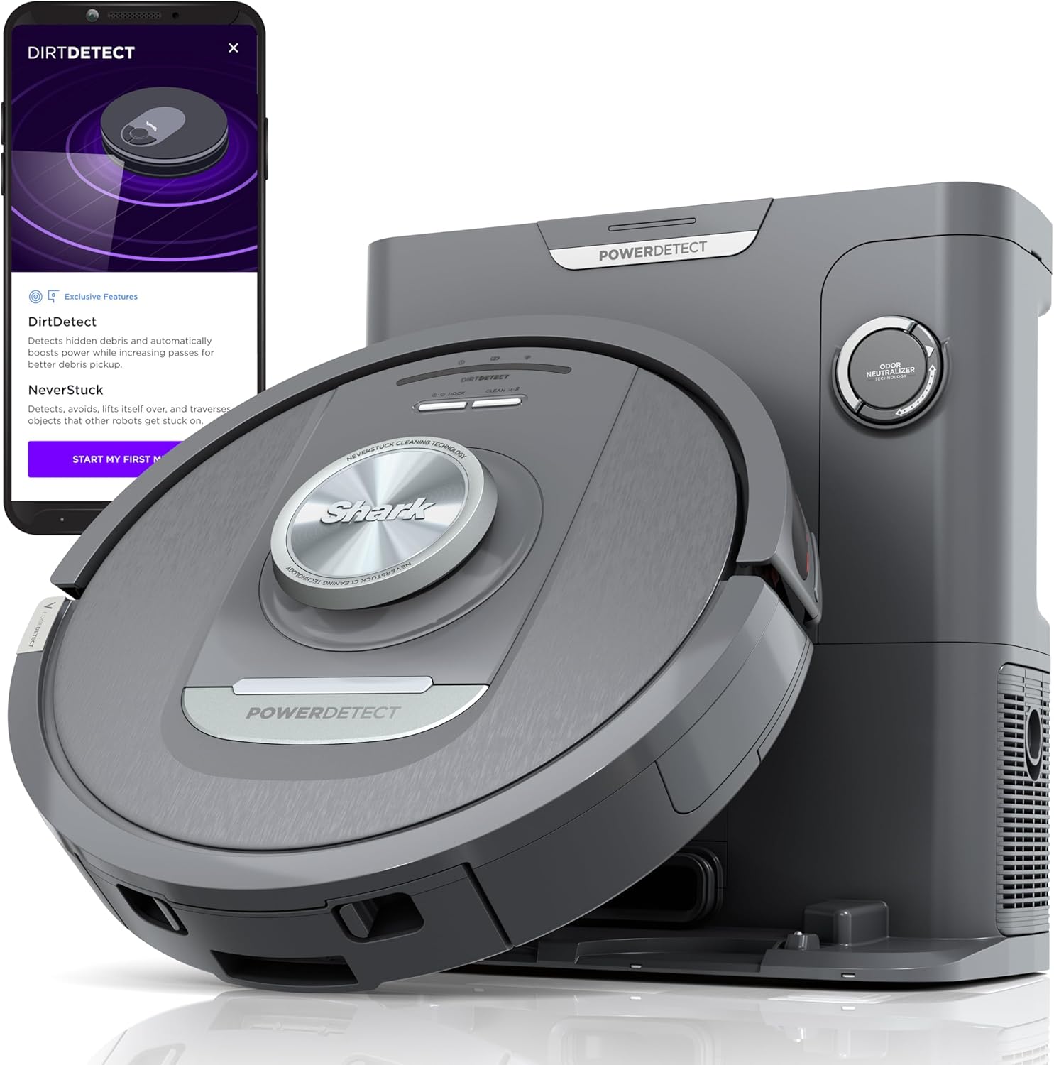 Shark PowerDetect Self Empty Robot Vacuum with NeverStuck Te