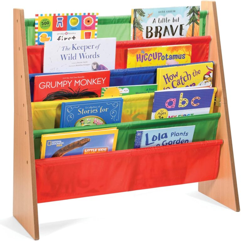 Sagler Toddler Book Shelf Organizer Wooden Kids Book Case