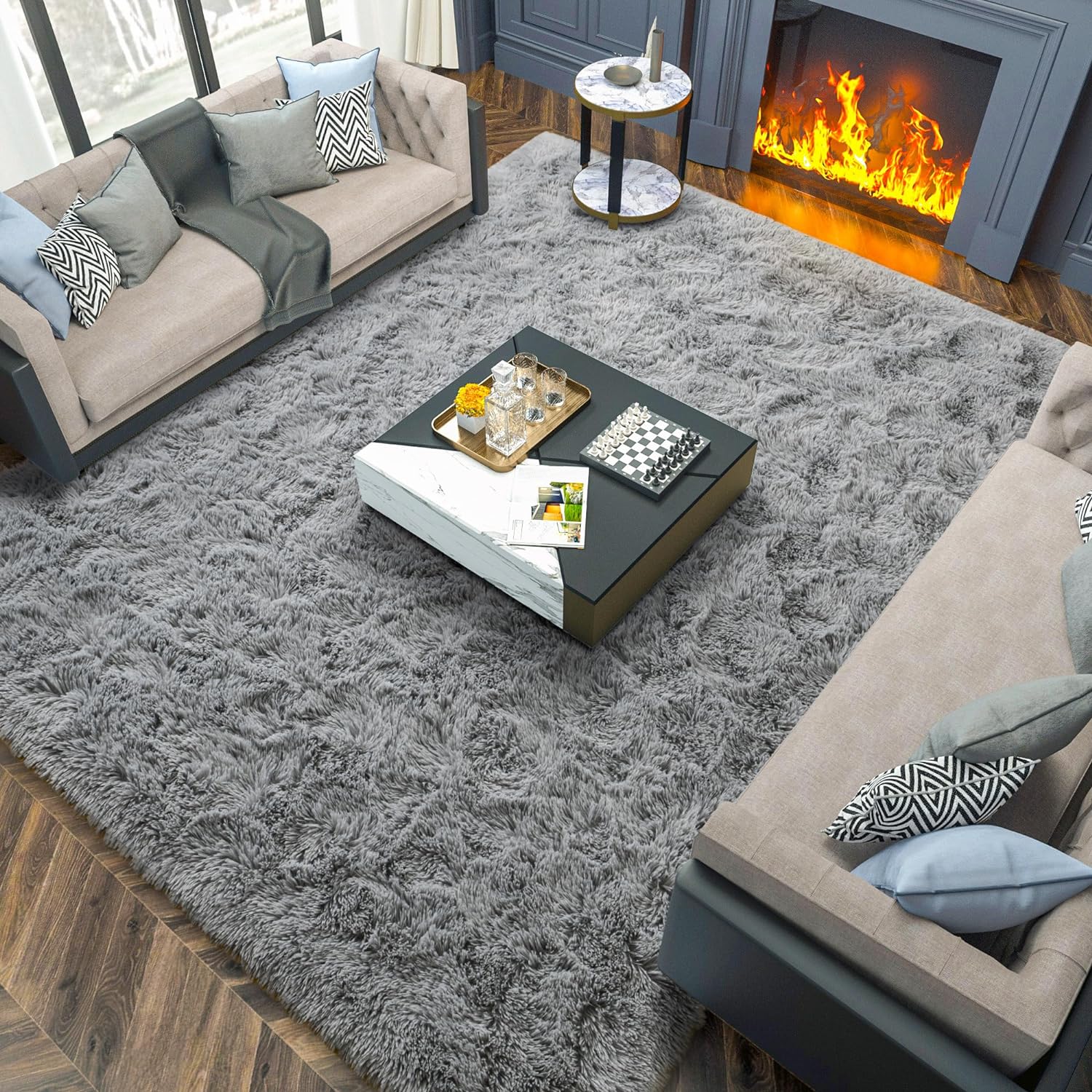 Merelax Soft Modern Indoor Large Shaggy Rug for Bedroom Livi