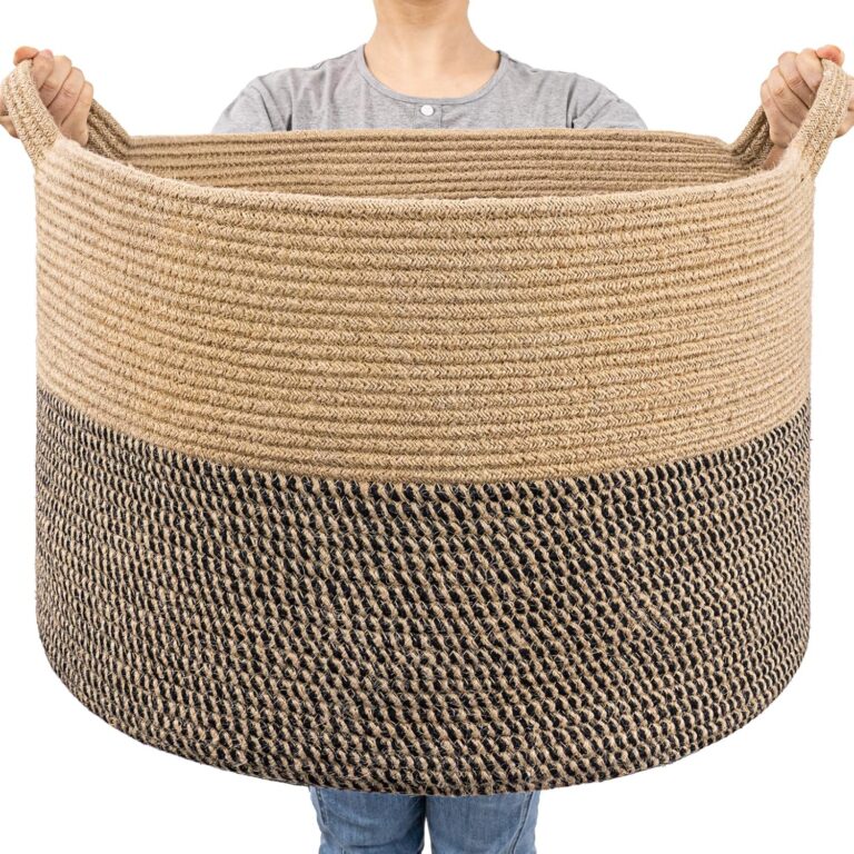 Goodpick Extra Large Wicker Storage Basket, L Woven Blanke