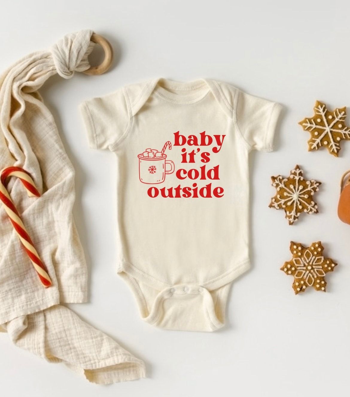 Baby it's cold outside onesie®. Christmas Baby. Christmas Onesie®. Christmas Toddler. Christmas Infant. My First Christmas Bodysuit. Cold.