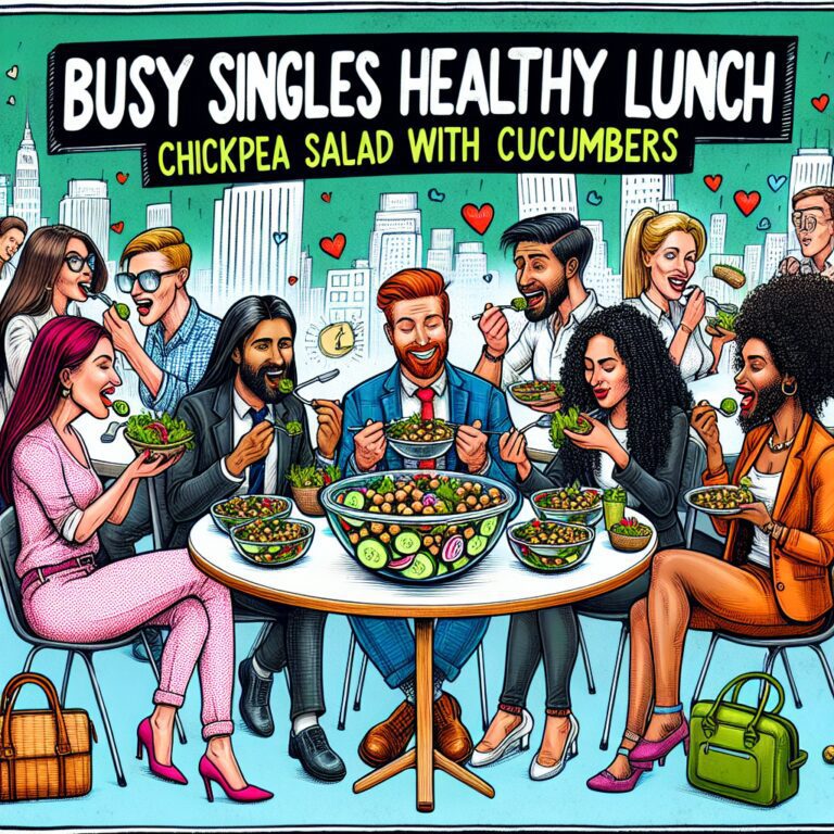 Busy Singles Healthy Lunch: Chickpea Salad with Cucumbers