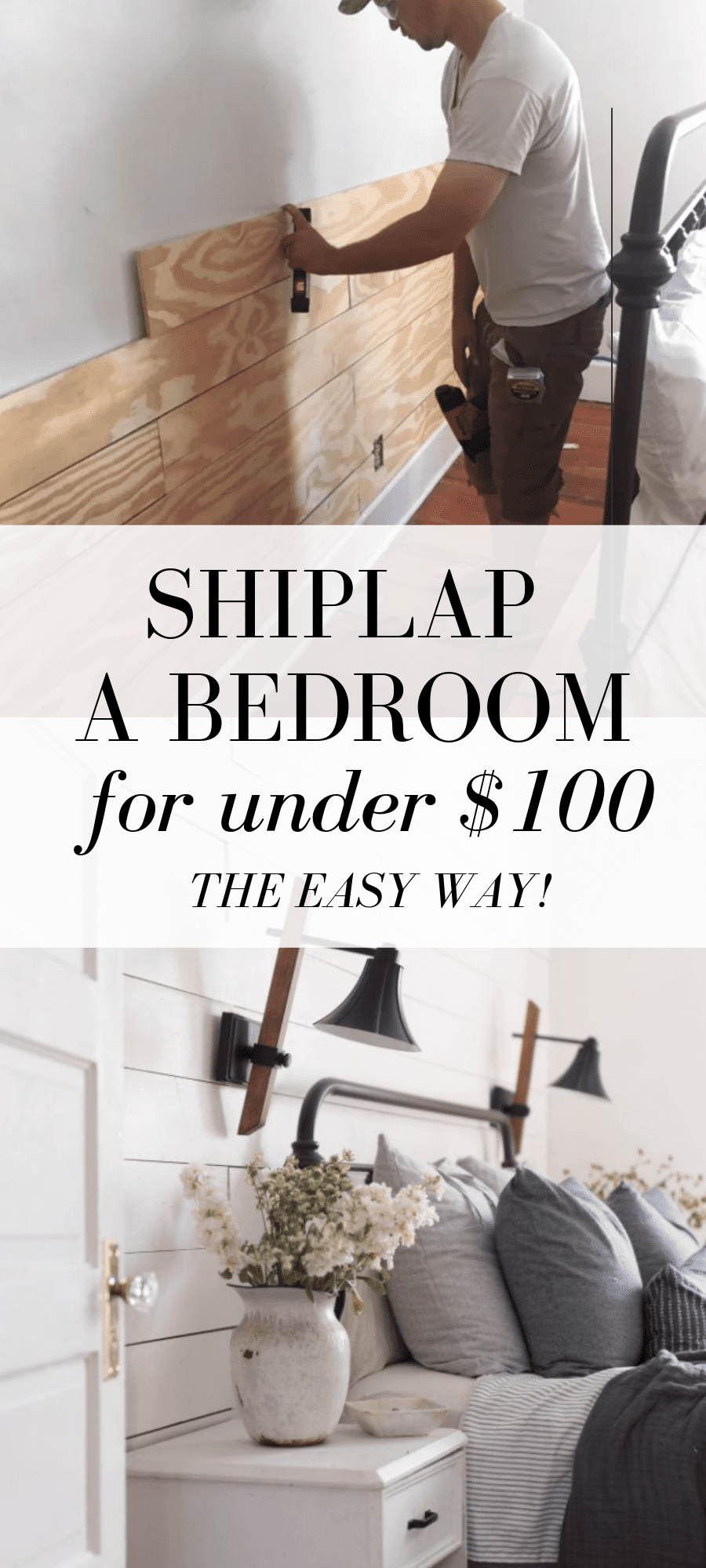 Cheap and Easy DIY Shiplap Wall