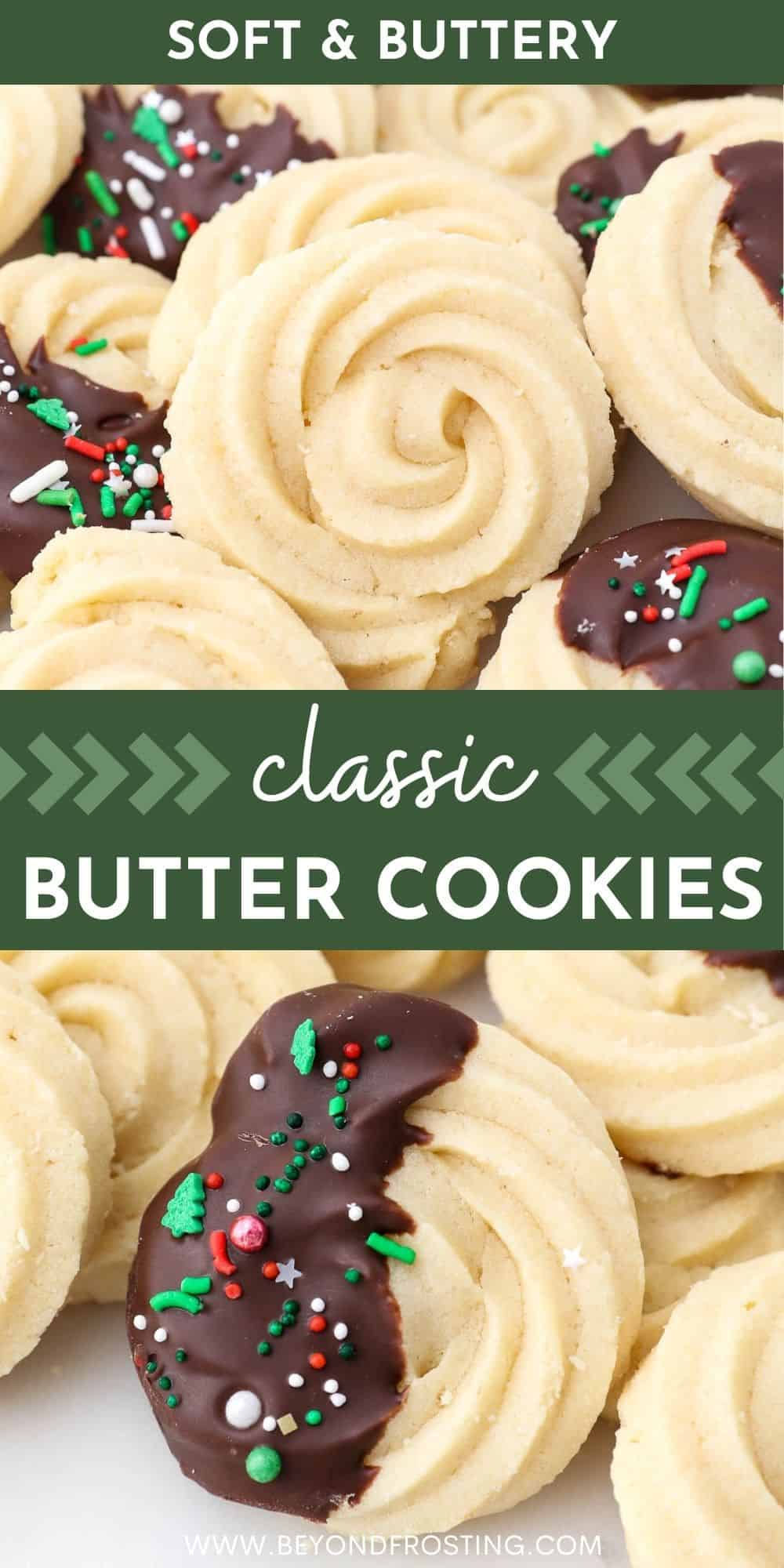 Classic Chocolate Dipped Butter Cookies for Christmas