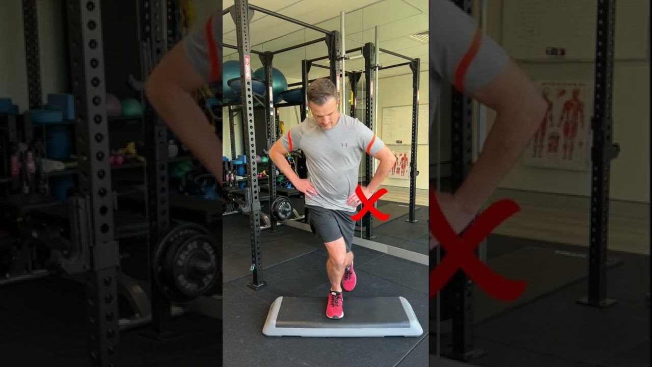 Correcting the step down for single leg knee strength and