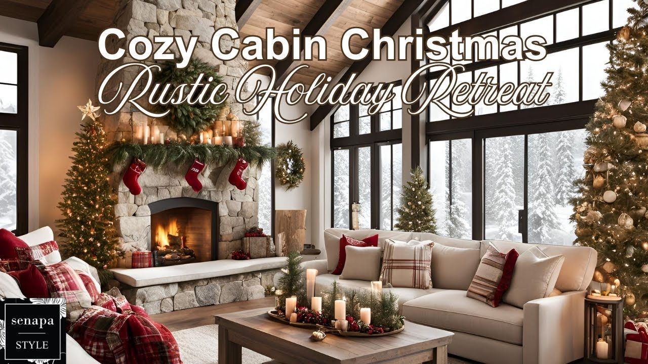 Cozy Winter Retreat Rustic Christmas Cabin Decor #christmasdecorideas #rusticchristmasde