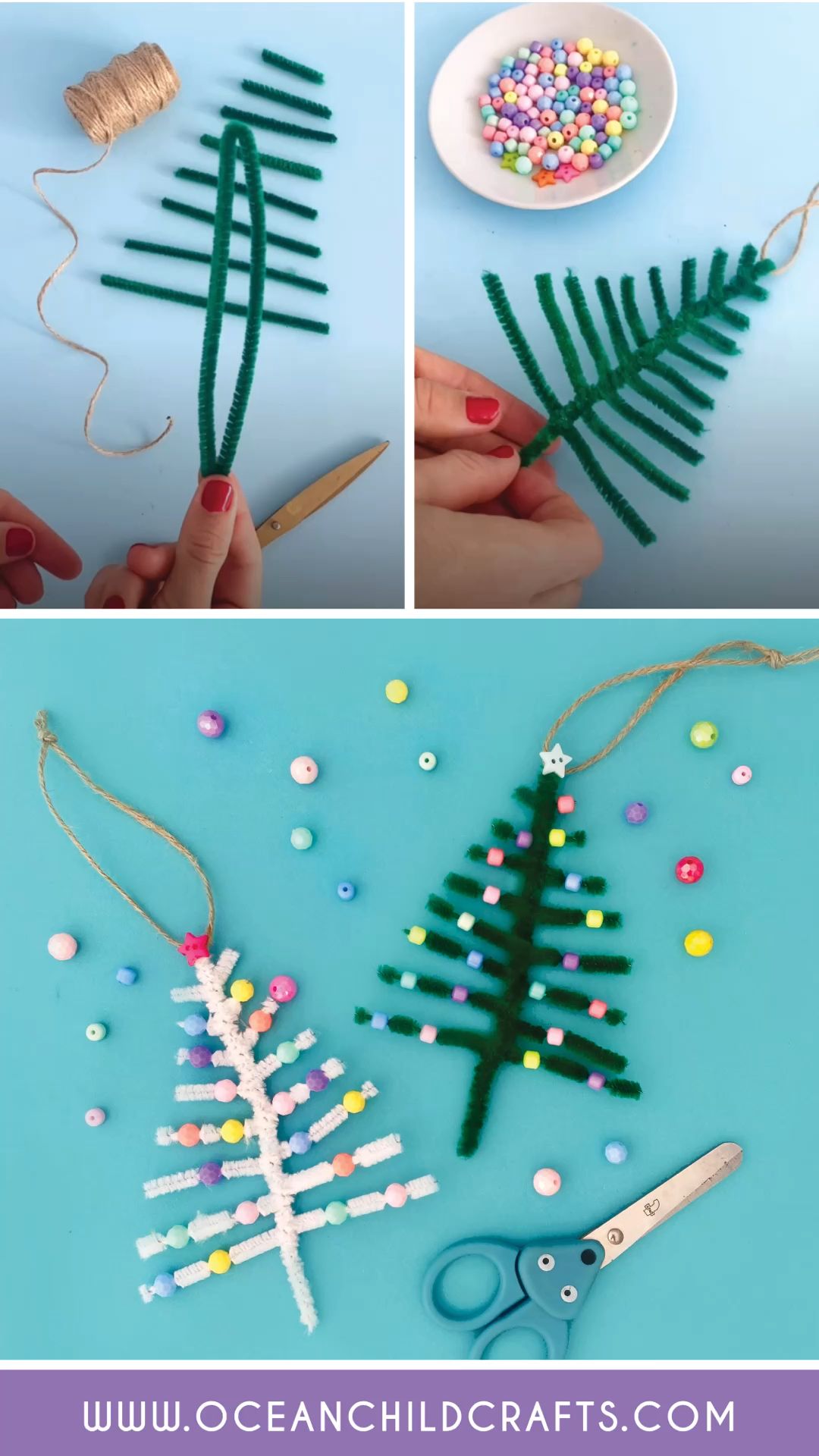 DIY Ornament Pipe Cleaner Christmas Tree Craft For Kids Fun Fine Motor Craft Christmas Classroom Art