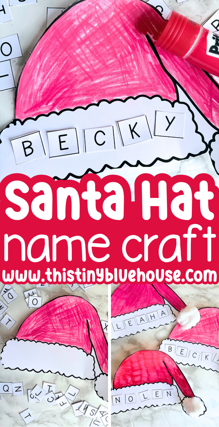 Easy Santa hat Printable Name Craft (Freebie)