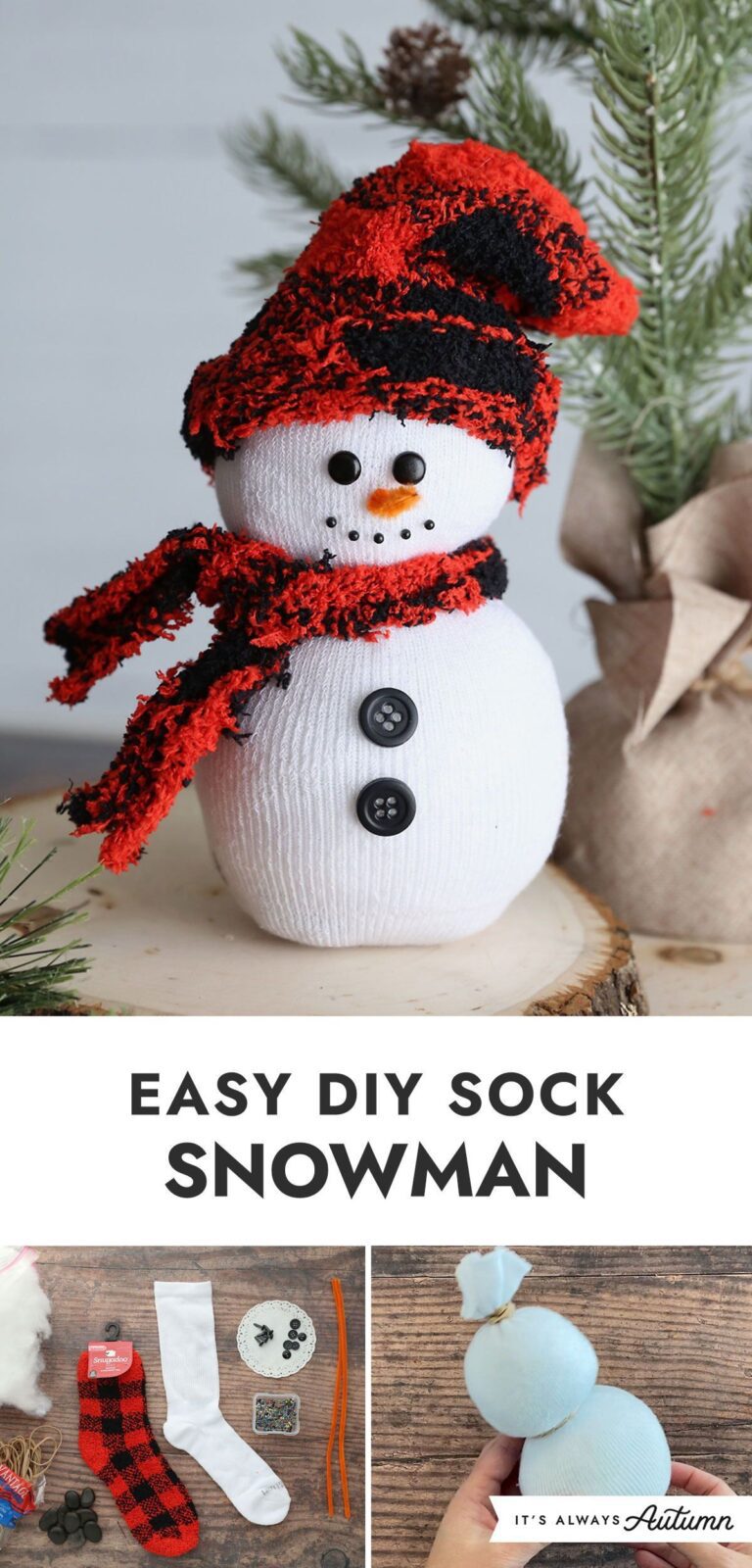 Easy Sock Snowman {fun Christmas craft!}