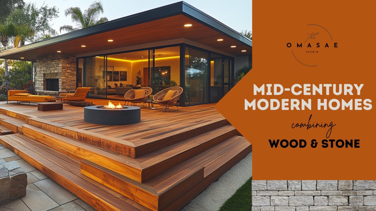 Elegant Mid Century Modern Homes: Combining Wood and Stone with Contemporary