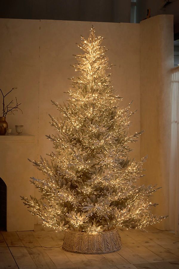 Faux Twinkling Pre-Lit Flocked Norway Spruce, 9'