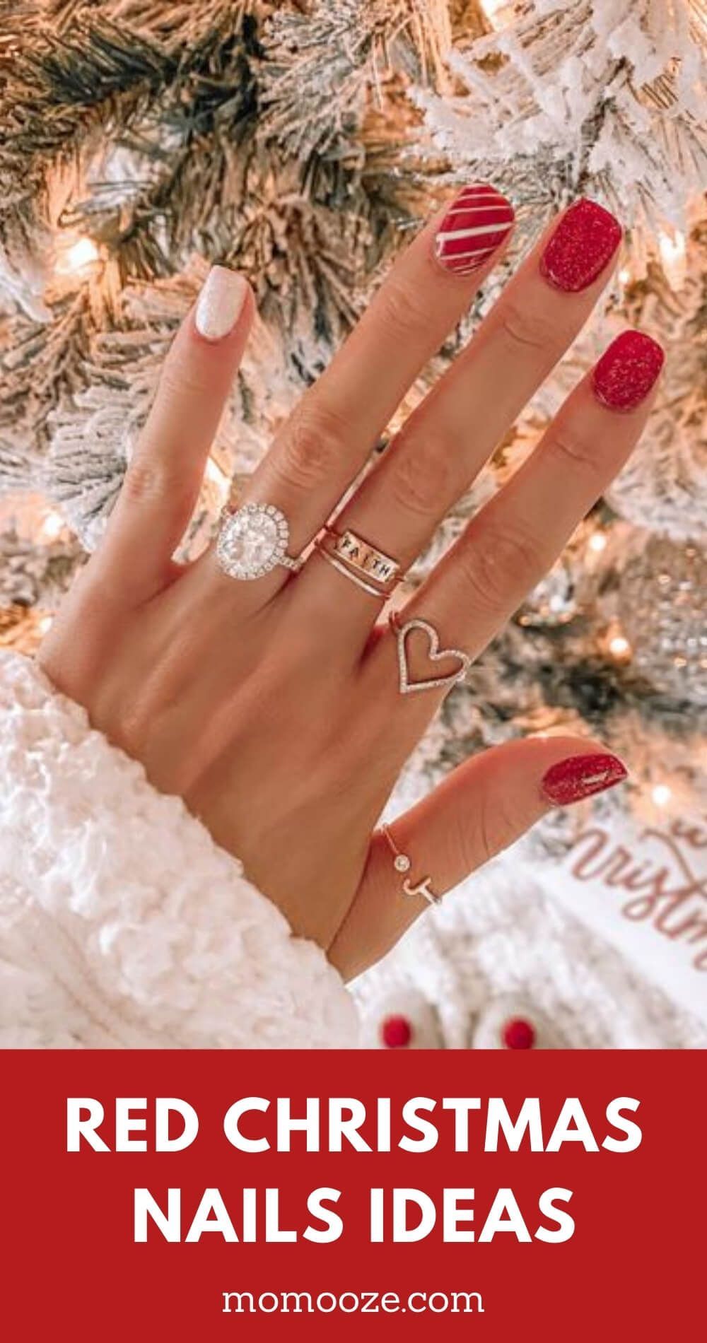 Festive Red Christmas Nails are This Season's To-Go Look: Here are 30 Best Ones 35