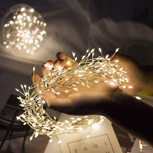 Firecracker Fairy String Lights USB Powered Garland Light with Remote Waterproof For Wedding Camping Party Decor 3M 100LED/6M 200LED