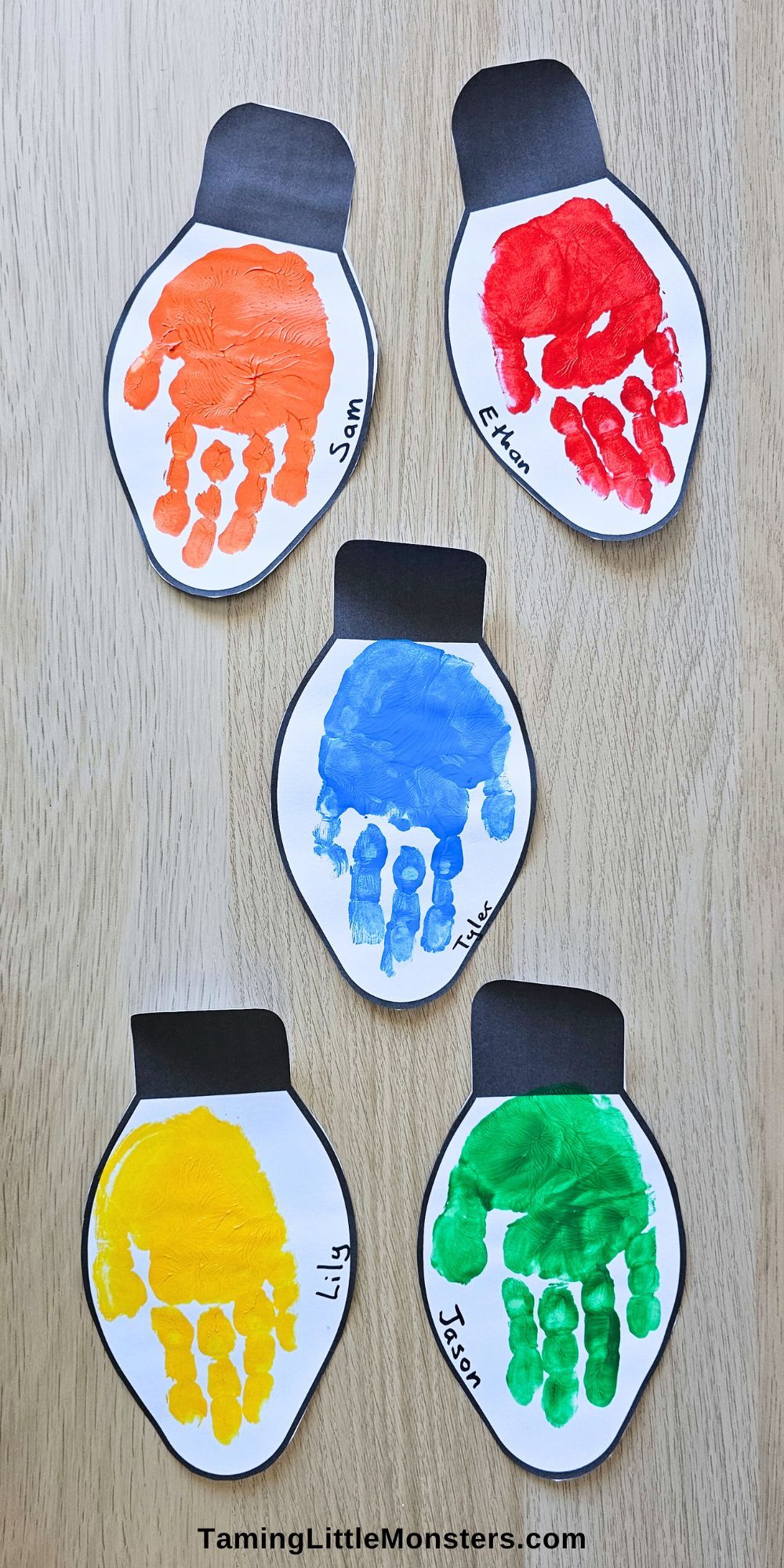 Handprint Christmas Lights Craft for Kids | Free Printable Template