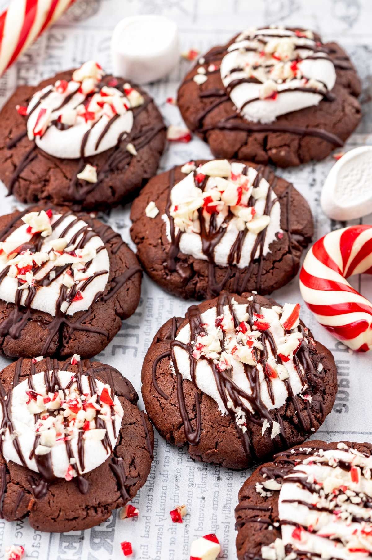 Peppermint Hot Chocolate Cookies