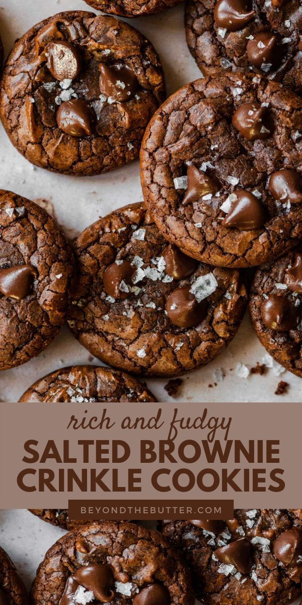 Salted Brownie Crinkle Cookies