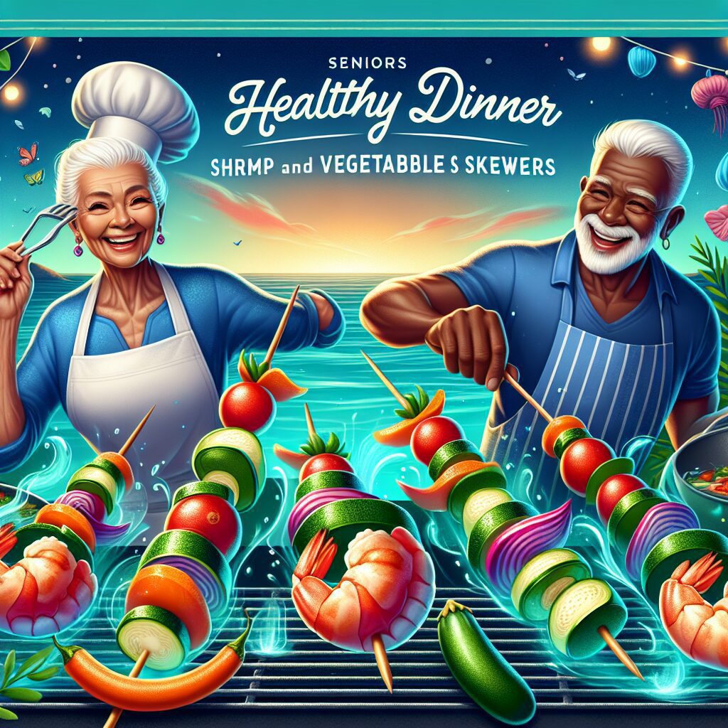 Seniors Healthy Dinner: Shrimp and Vegetable Skewers