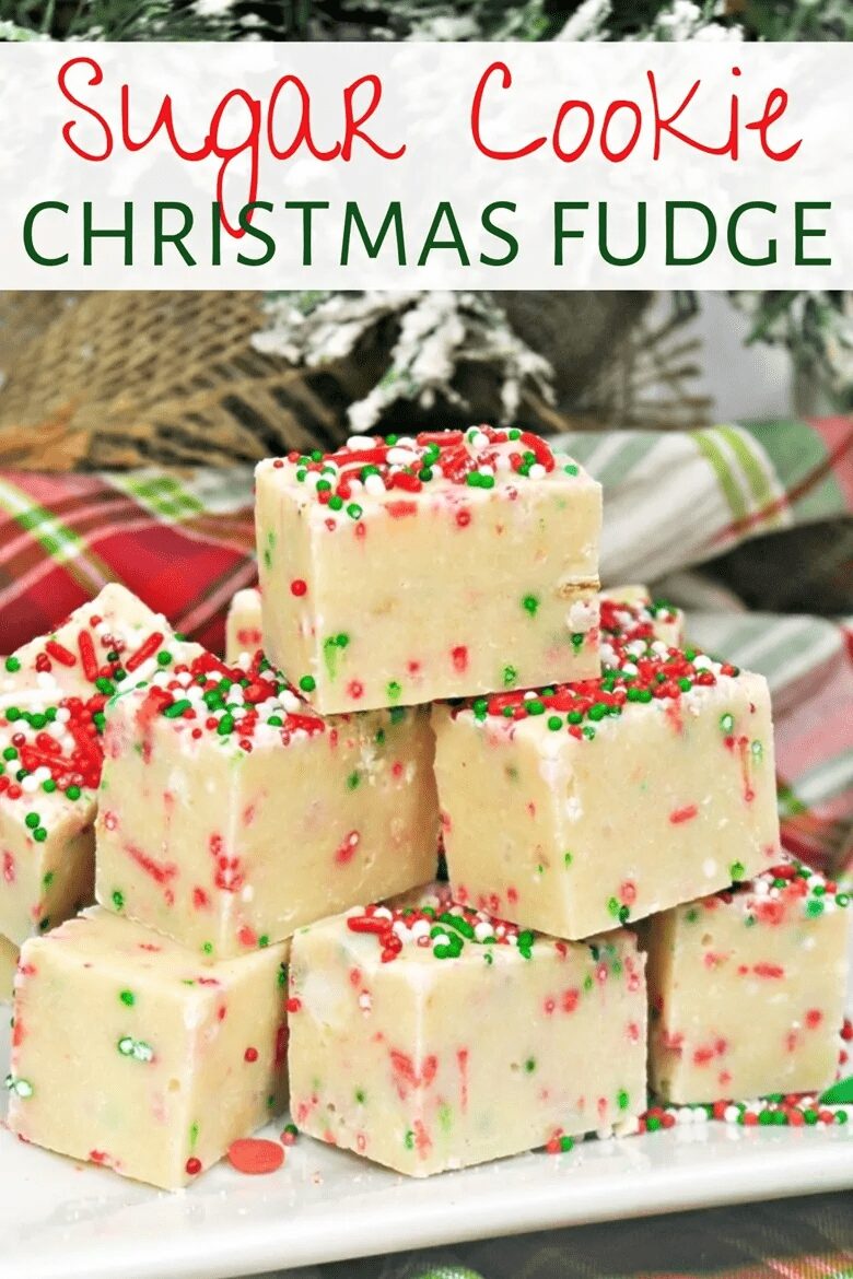 Sugar Cookie Christmas Fudge Recipe - Only 5 Ingredients!