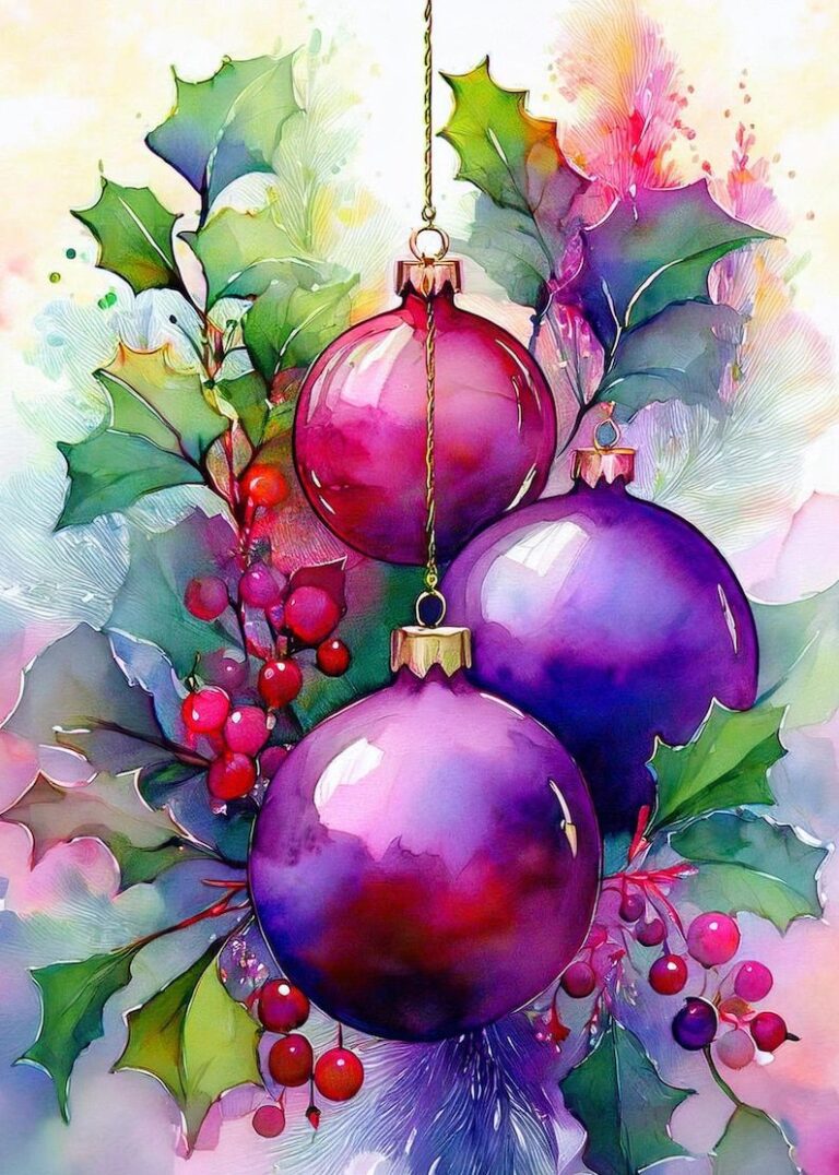 Vibrant Holiday Greeting Cards - Christmas Ornament Design