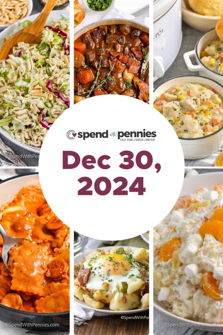 Weekly Meal Plan Dec 30, 2024