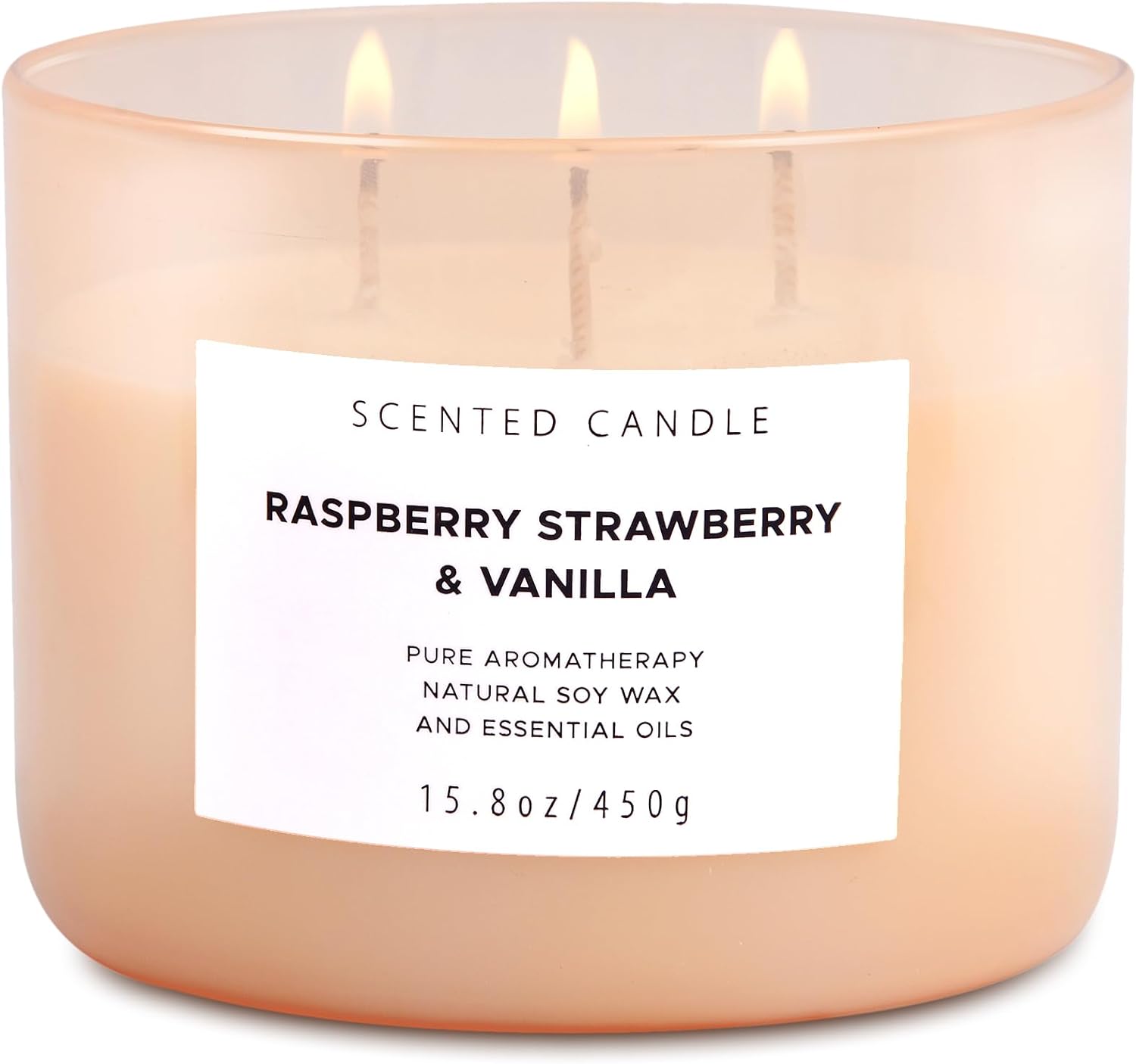 Raspberry Strawberry Vanilla Candle | Large Wick Highly Sc