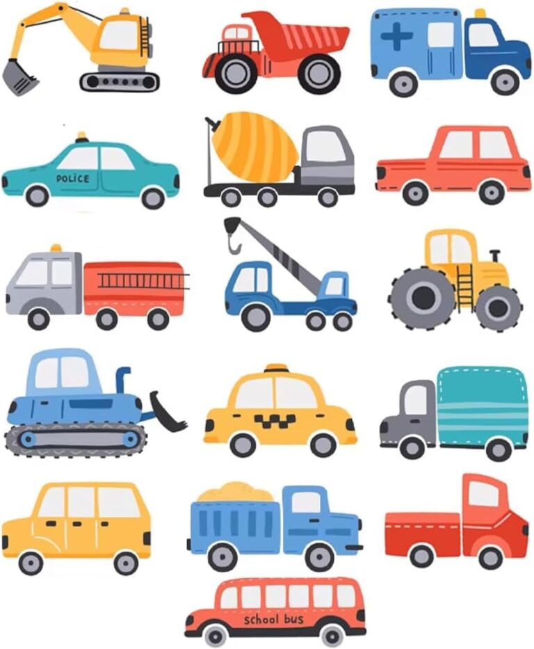 Pcs Construction Vehicles Wall Decals Car Truck Bus Tract