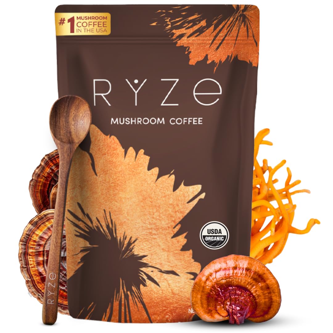 RYZE Mushroom Coffee | Adaptogenic Mushrooms | USDA Organi