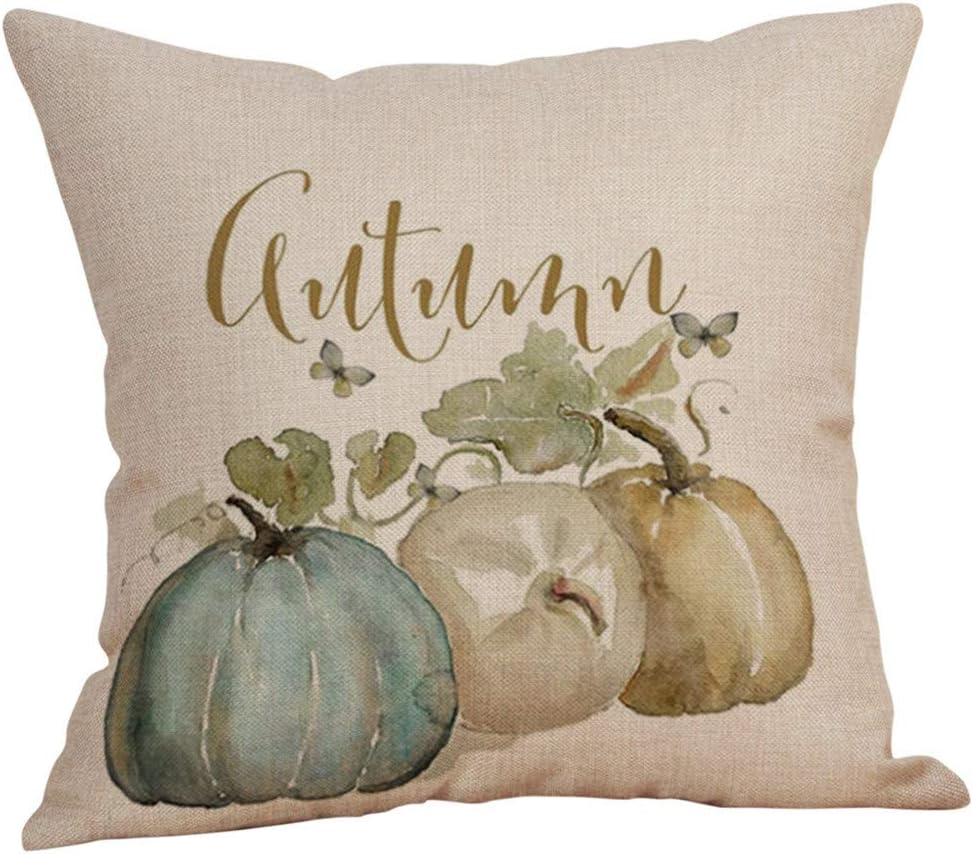 Fall Pillowcase Pumpkin Autumn Cushion Covers Waist Throw Pi