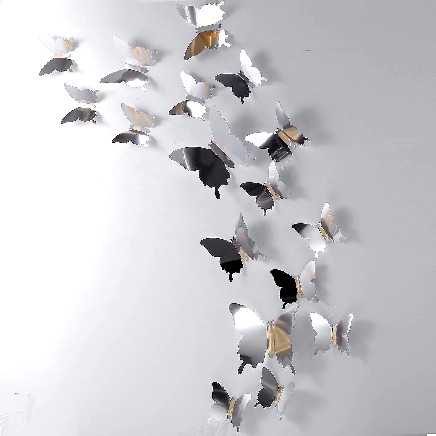 Pieces Butterfly Wall Decor DIY Mirror D Butterfly Stick