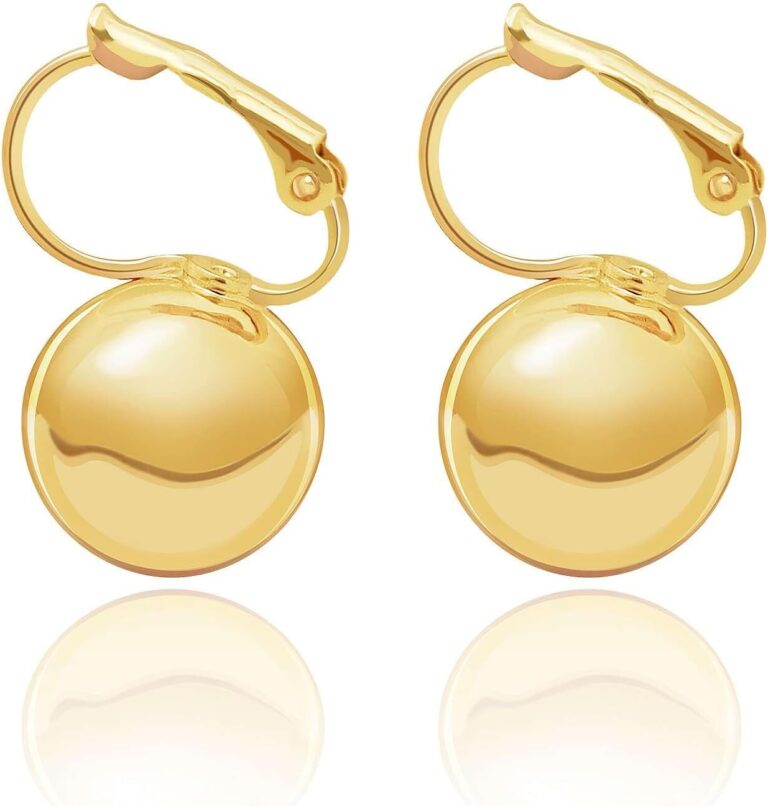 K Gold Plated Ball Drop Earrings, White Gold Plated Ball