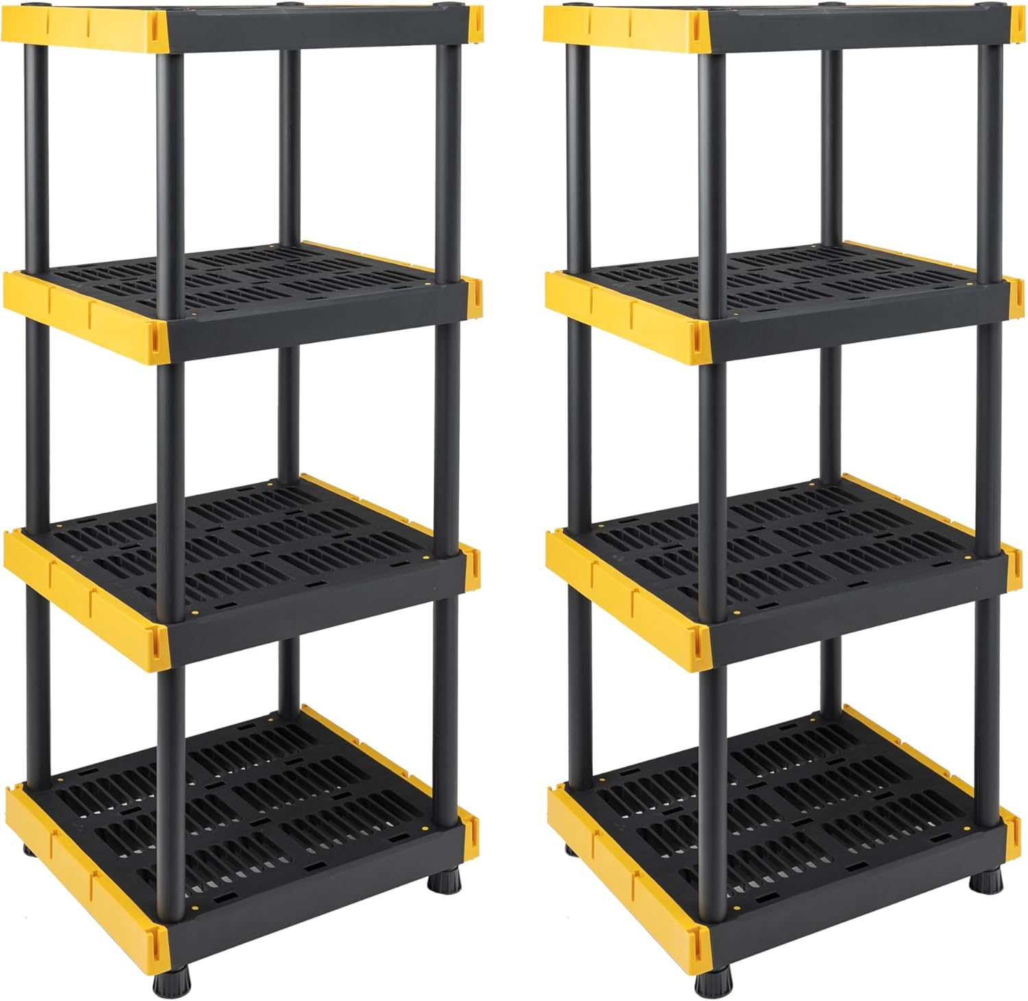 BLACK & YELLOW® Tier Heavy Duty Plastic Storage Shelving U