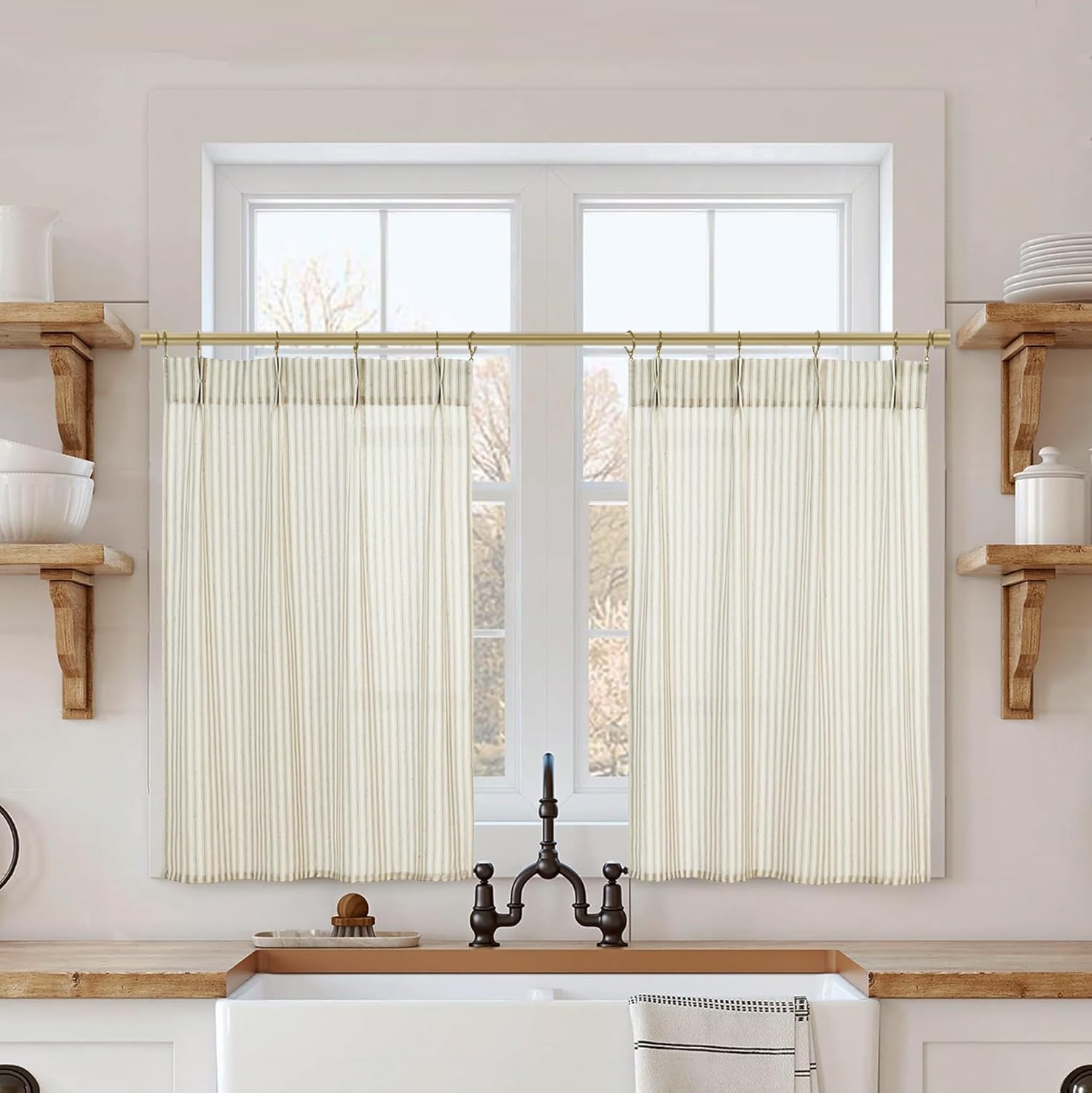 Kitchen Window Curtains Over Sink Inch Length Sets,Rustic