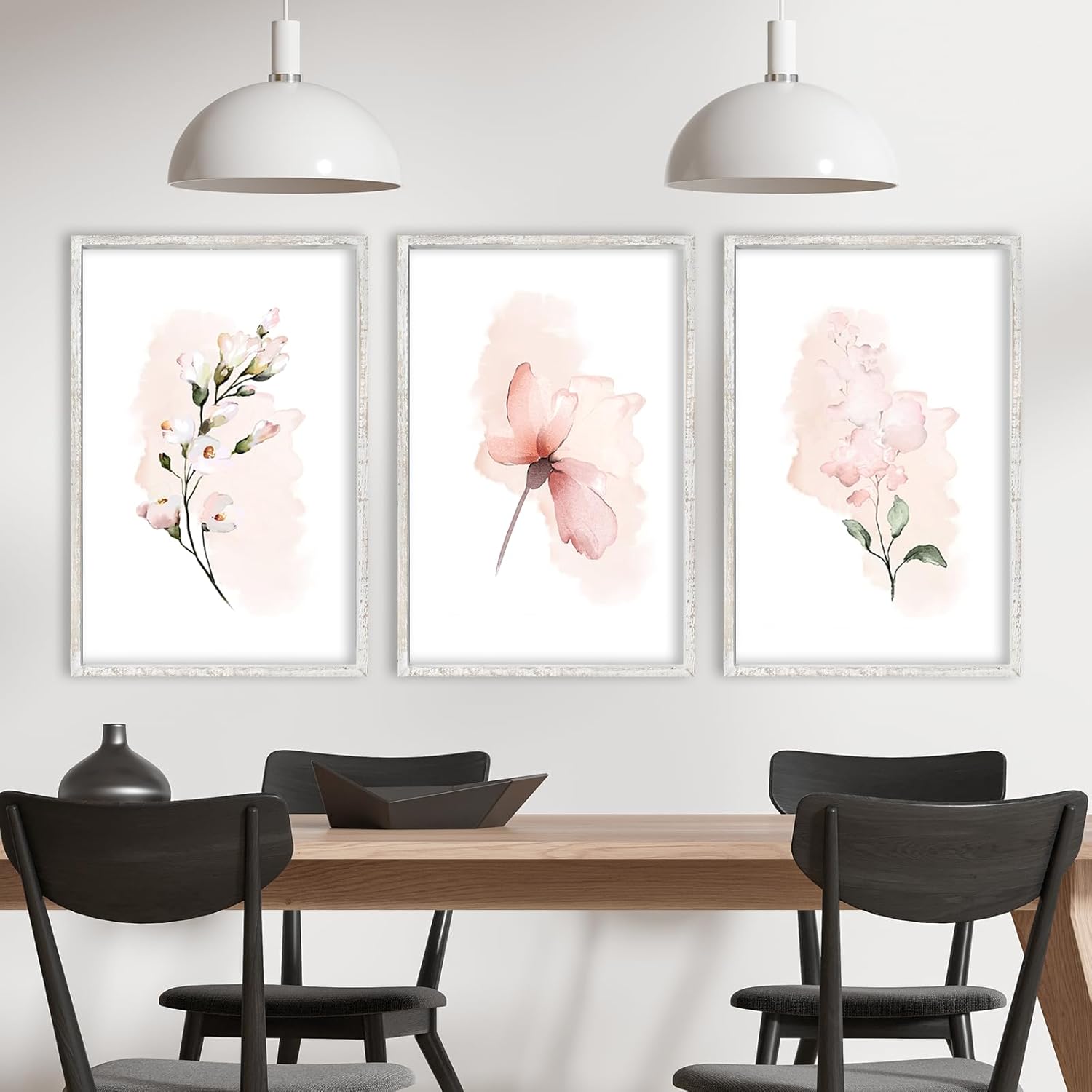 Set Of Botanical Floral Wall Decor Art "X" Rustic