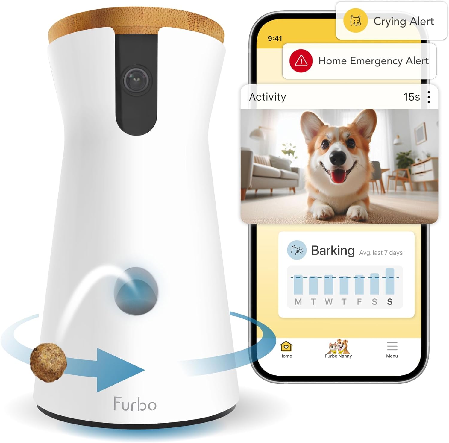 Furbo ° Dog Camera + Nanny Bundle: Home Security &