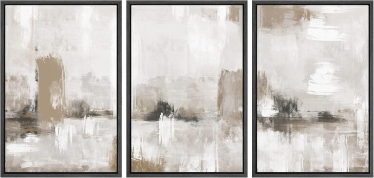 SIGNFORD Framed Canvas Print Wall Art Set Pastel Grunge Pain