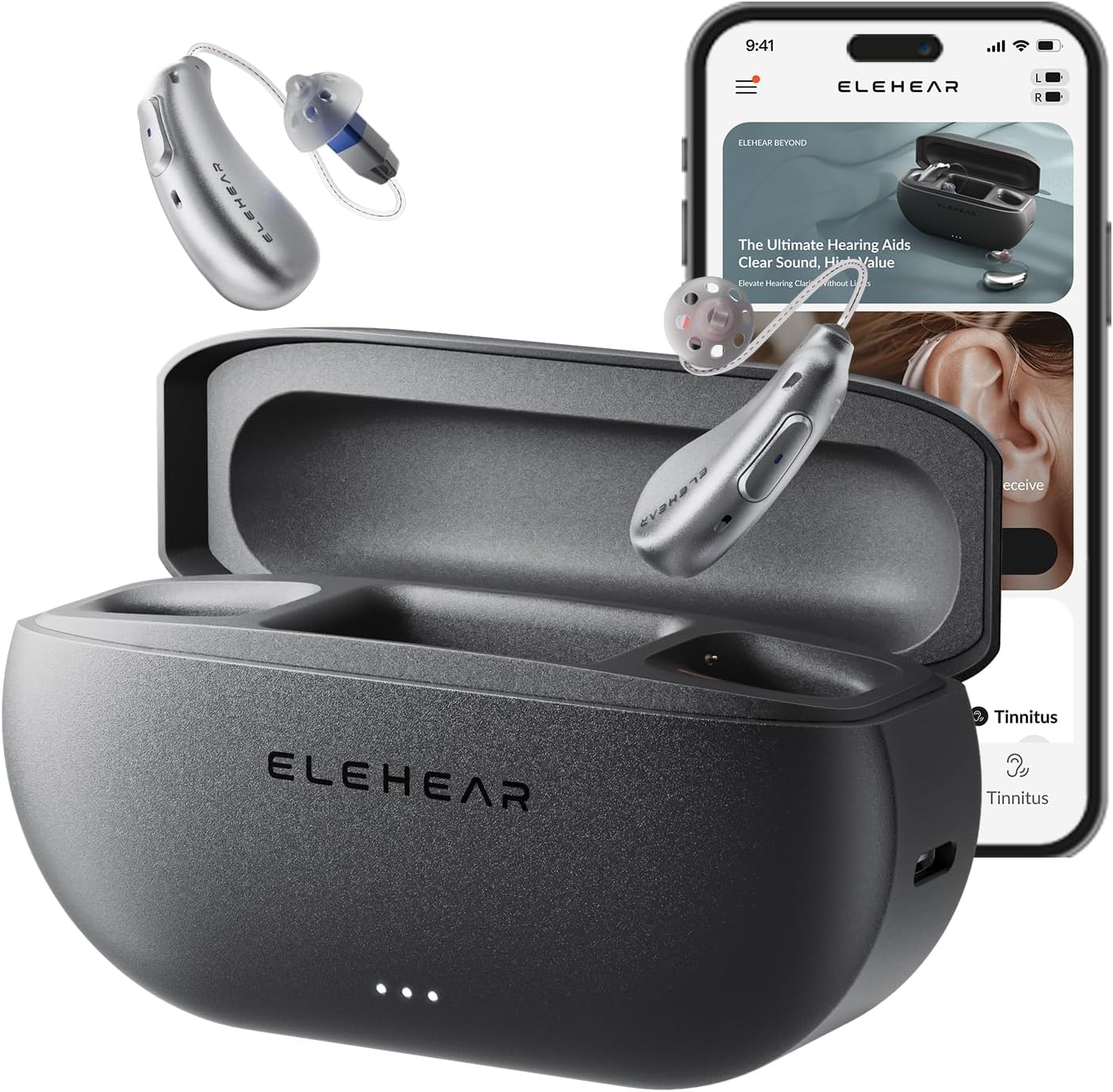 ELEHEAR Beyond Hearing Aids, Bluetooth Rechargeable OTC Hear