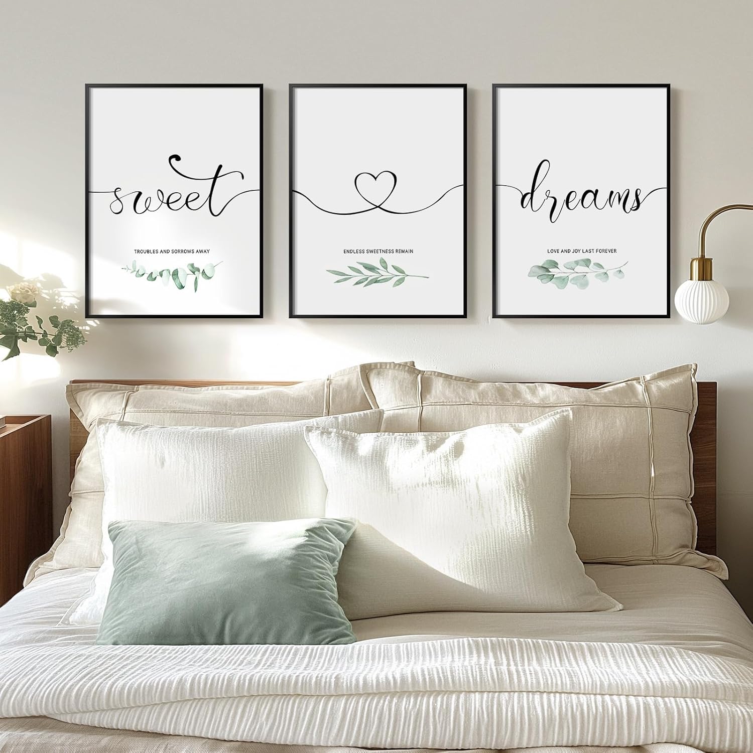 Framed Canvas Wall Art For Bedroom, Set of Pieces