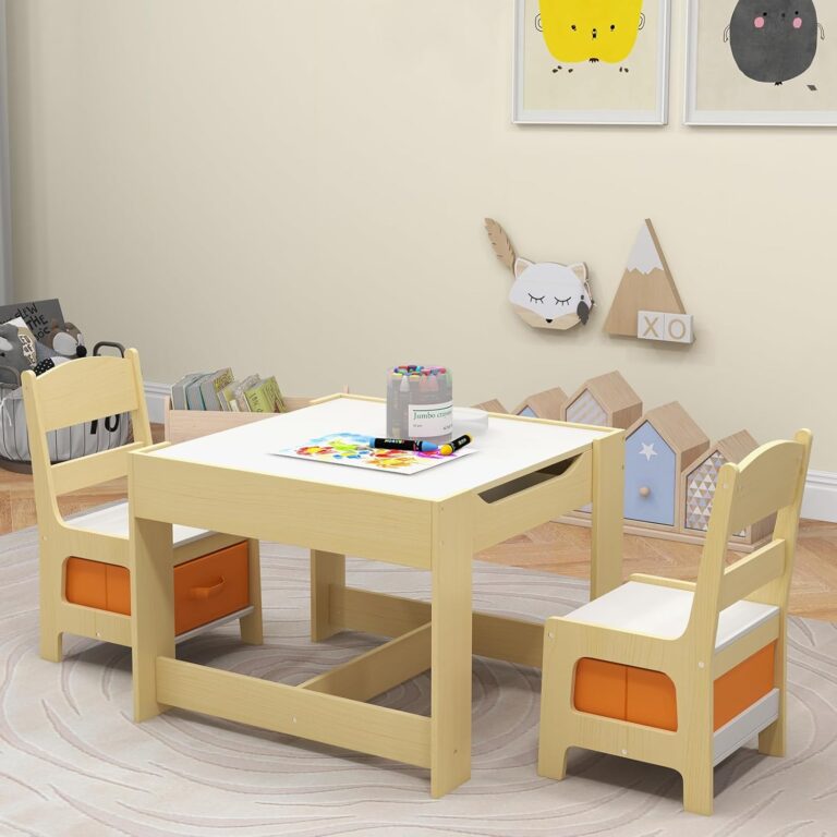 Costzon Kids Table and Chair Set, in Wooden