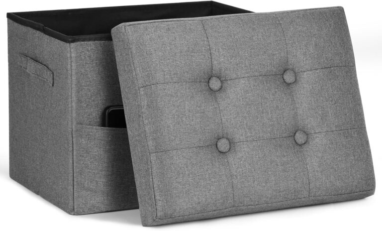 Storage Ottoman Foot Rest Stool with Thicker Foam Padded Se