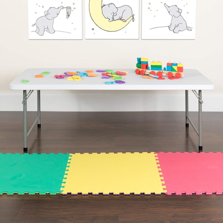 Foot Kid's Granite White Plastic Folding Activity Table