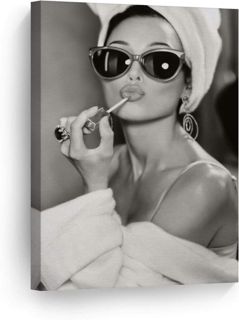 SmileArtDesign Audrey Hepburn Style Canvas Print Lipstick Ma