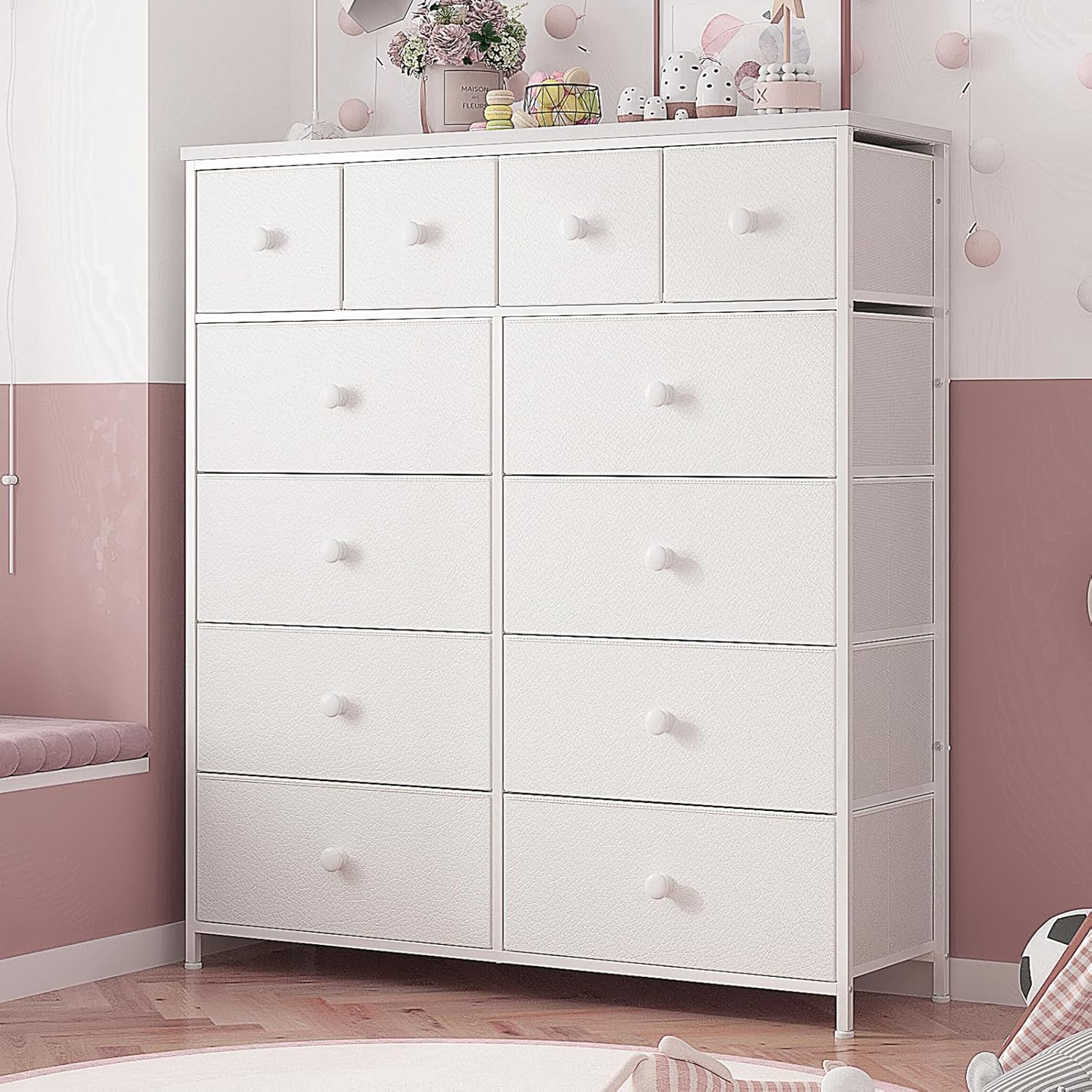 EnHomee White Dresser for Bedroom with Drawers Dressers &