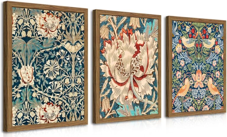 Wood Frame William Morris Wall Art Set of , Vintage